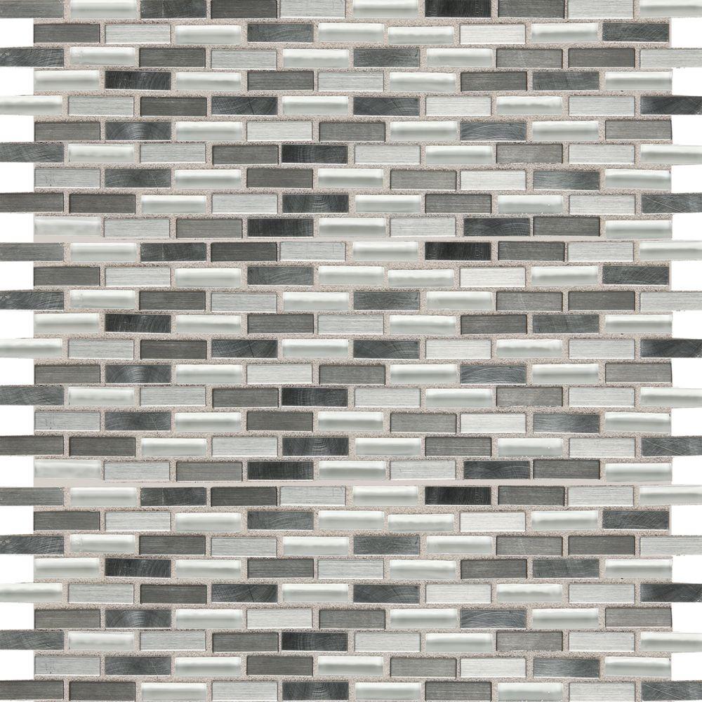 Daltile Fashion Accents Nickel Blend 12 in. x 12 in. Glass and Stone