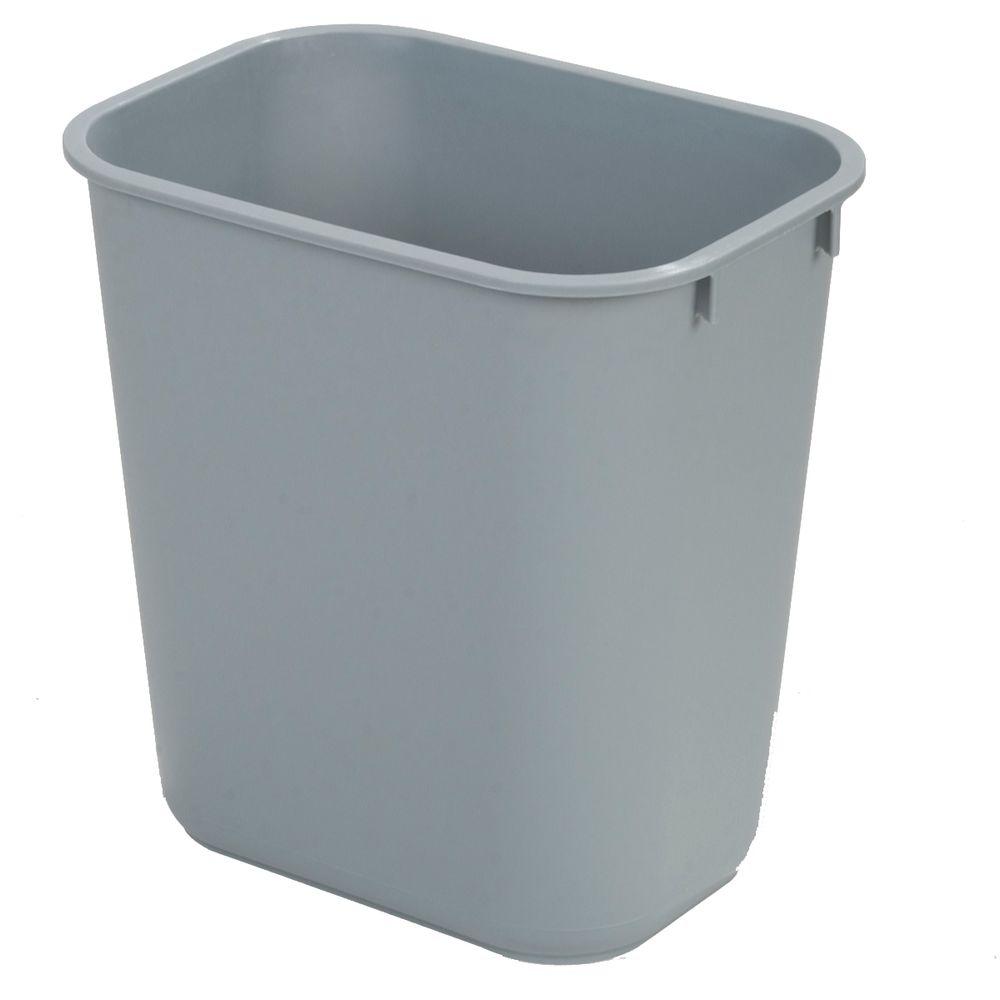 Carlisle 10 Gal Gray Rectangular Office Trash Can 12 Case 34294123   Carlisle Plastic Trash Cans 34294123 64 1000 