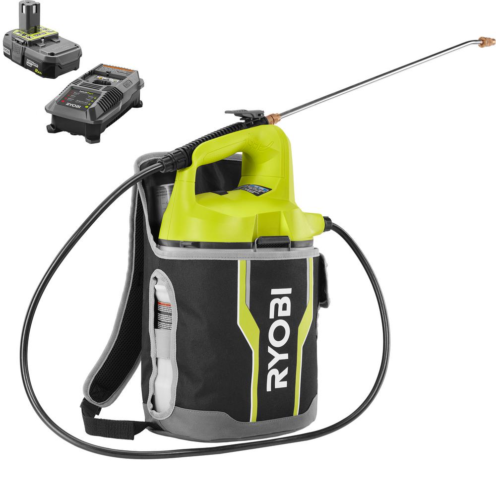 Home Depot Ryobi 18V Cordless 2 Gal. Chemical Sprayer and Backpack