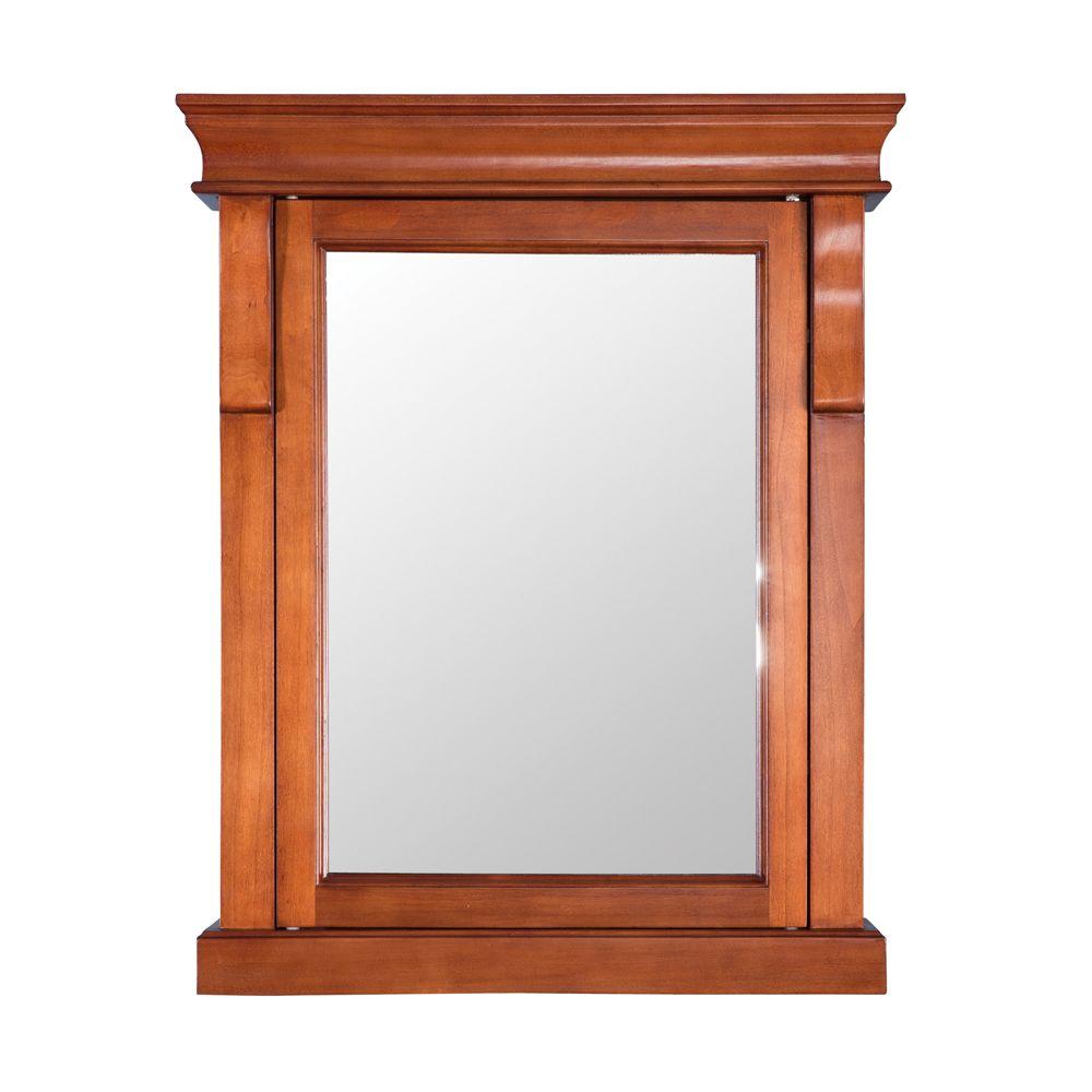 Home Decorators Collection Naples 25 In W X 31 In H X 8 In D Framed Surface Mount Bathroom Medicine Cabinet In Warm Cinnamon