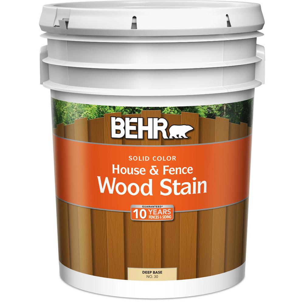 BEHR 5 gal. Deep Base Solid Color House and Fence Wood Stain-03005 - The Home Depot