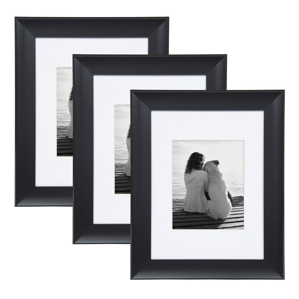 Designovation Scoop 12 In X16 In Matted To 8 In X10 In Black Picture Frame Set Of 3 214197 The Home Depot