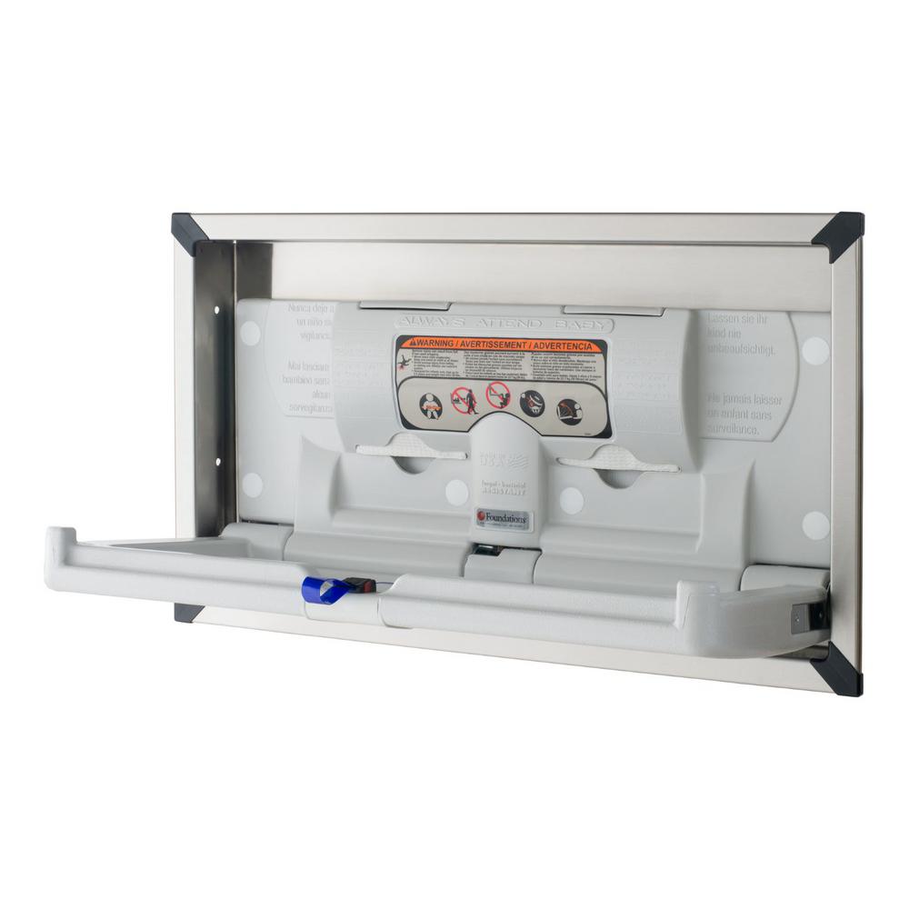 recessed stainless steel baby changing station