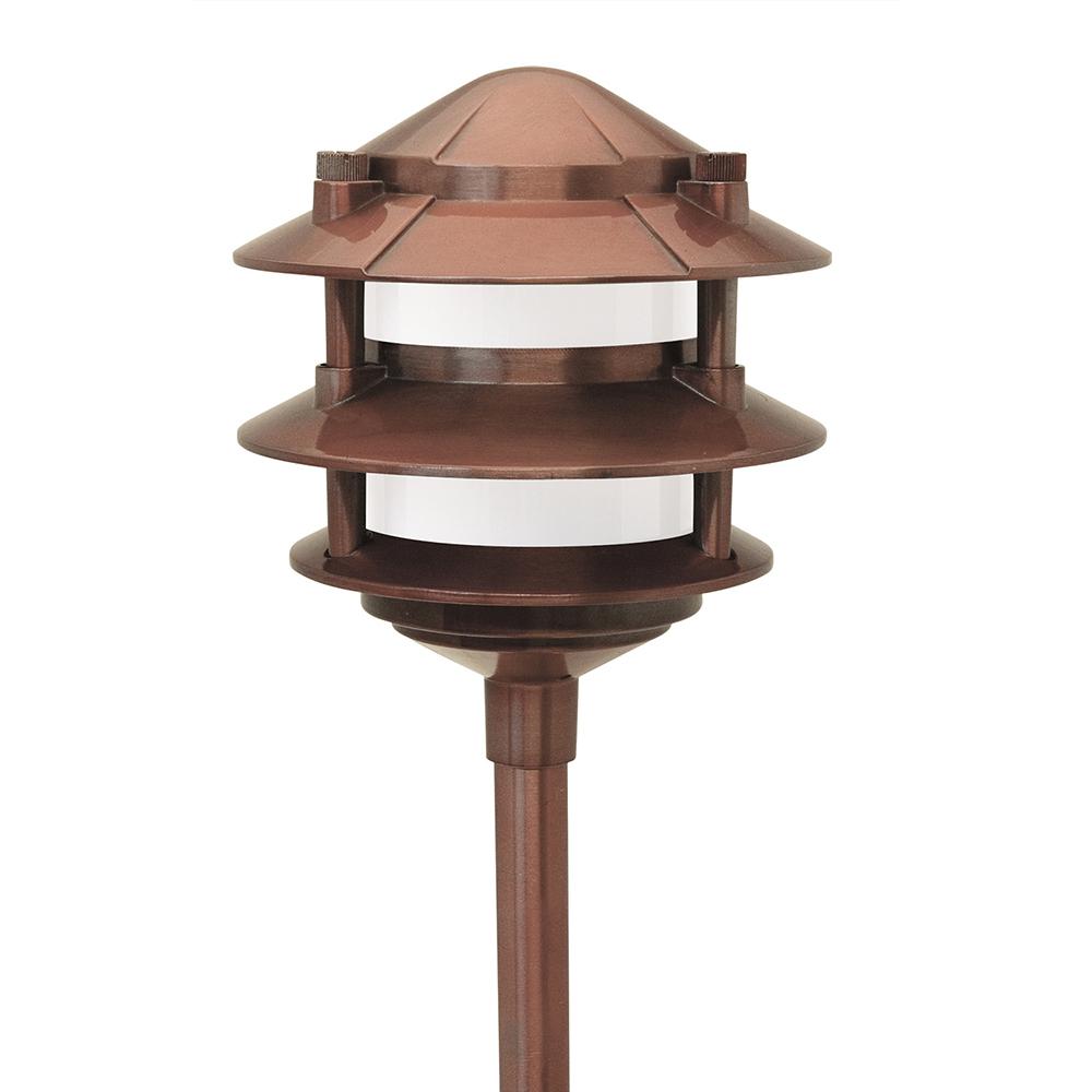 Paradise Low Voltage Incandescent 11 Watt Copper Outdoor Landscape Cast Aluminum 3 Tier Path Light Paradise Low Voltage Incandescent 11 Watt Copper Outdoor Landscape Cast Aluminum 3 Tier Path Light