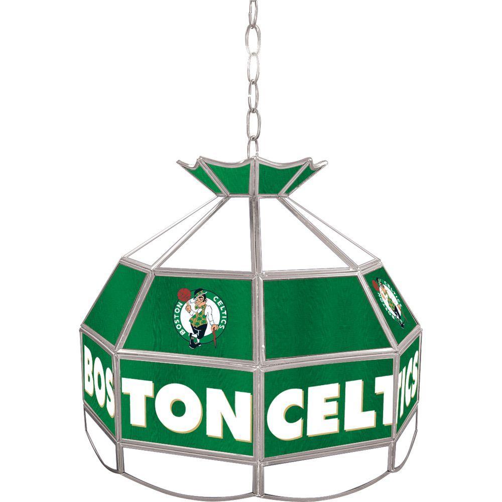 Trademark Global Boston Celtics NBA 16 in. Nickel Hanging Tiffany Style