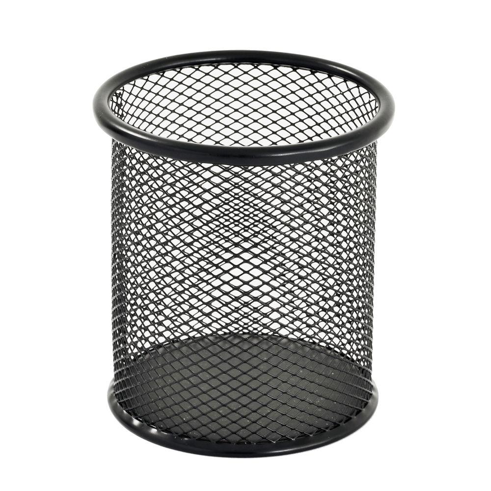 Wire Desk Organizers Accessories Office Supplies The Home Depot H Round Wire Mesh Pencil Cup Black