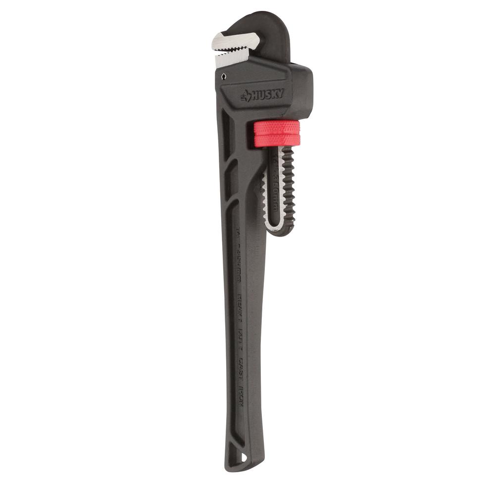 Husky 14 in. Heavy Duty Cast Iron Pipe Wrench with 11/2 in. Jaw