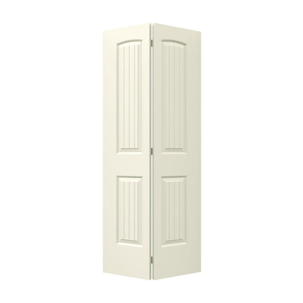 JELDWEN 36 in. x 80 in. Santa Fe Vanilla Painted Smooth Molded