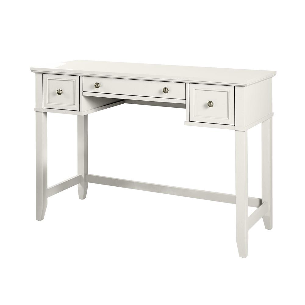 Crosley 19 In White Rectangular 3 Drawer Writing Desk With