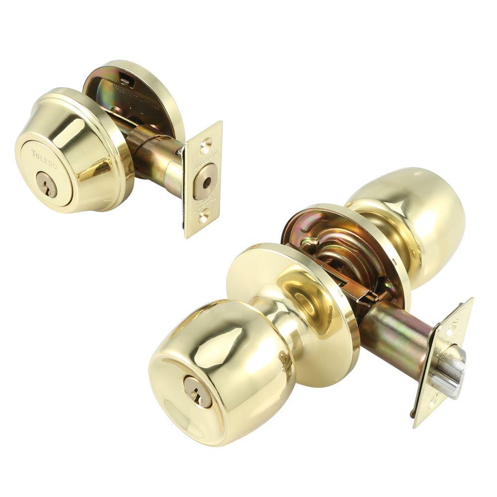 gold door handle with lock