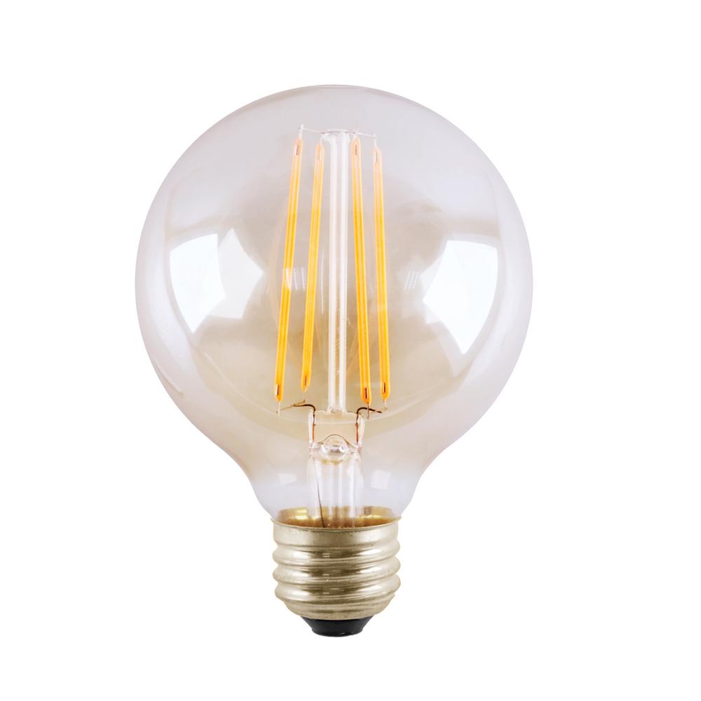 Plastic Edison Light Bulbs Lighting The Home Depot Proled Filament Led 100 Watt Equivalent Warm White Clear G25 Dimmable Antique Vintage Style