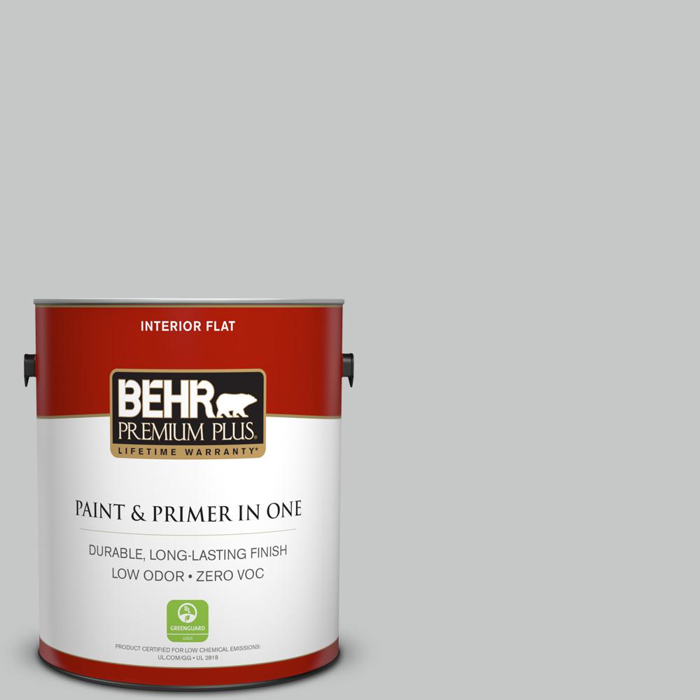 BEHR Premium Plus 1gal. BNC07 Frosted Silver Flat Interior Paint