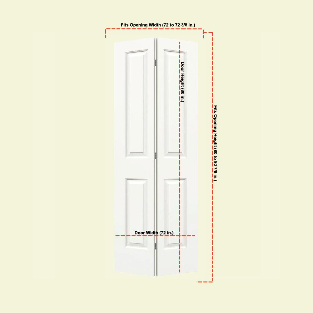 JELD-WEN 36 in. x 80 in. Cambridge White Painted Smooth Molded ...