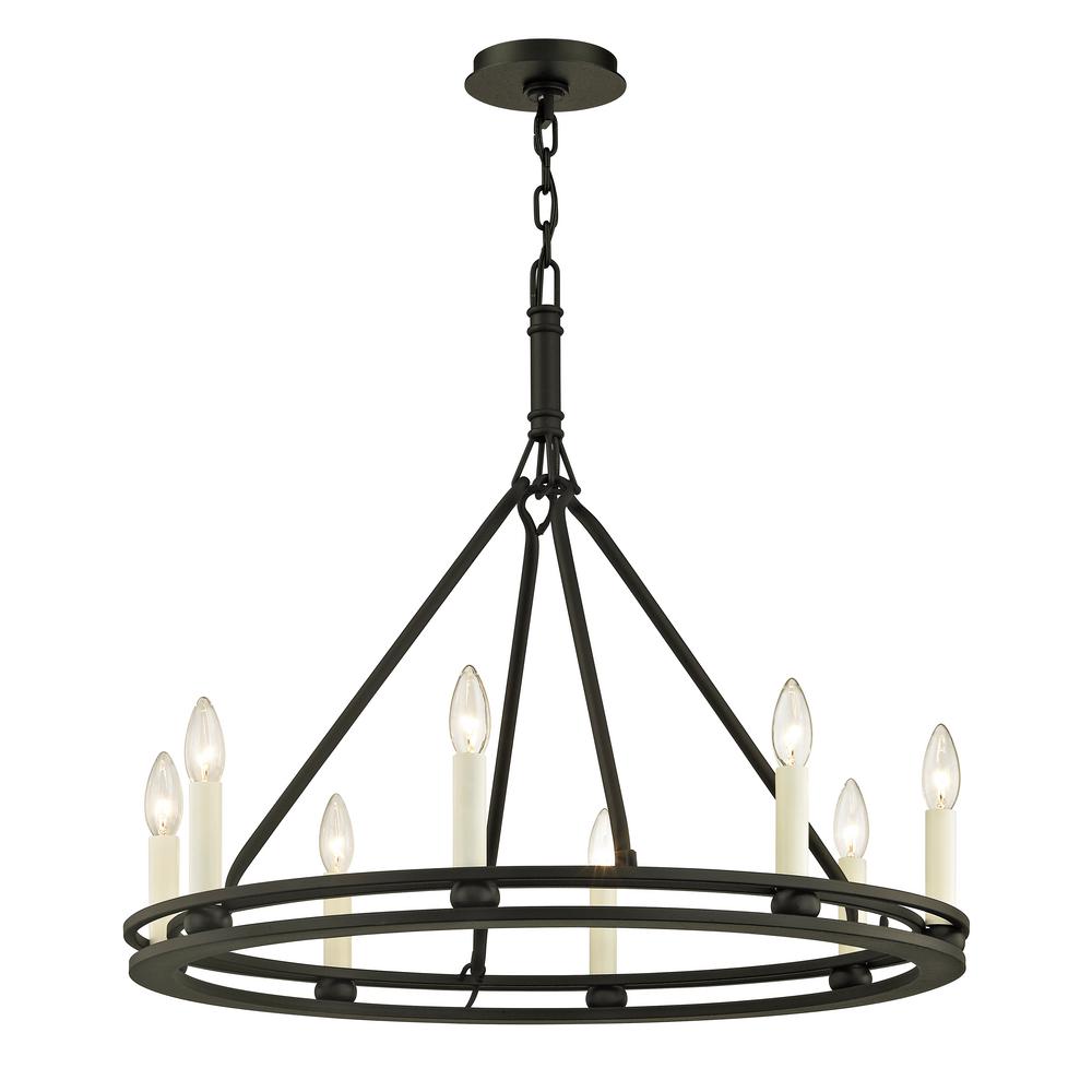 Troy Lighting Sutton 8 Light Textured Black 27 5 In D Chandelier Troy Lighting Sutton 8 Light Textured