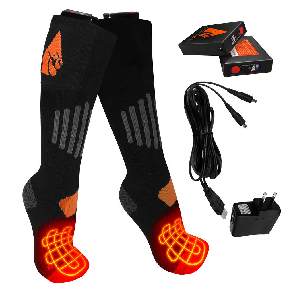 HonTaseng Heated Socks for Men Women Fishing 3 Heating Settings Upgraded Thermal Sock Warm Cotton Socks for Outdoor Sport Camping Cycling Motorcycling Skiing Rechargeable Electric Socks