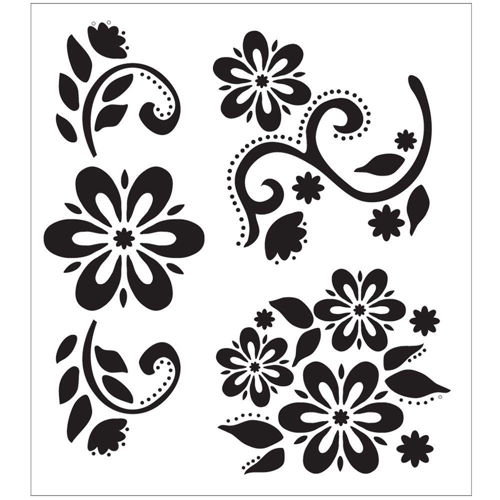 FolkArt Debbie's Floral Painting Stencils-30599 - The Home Depot