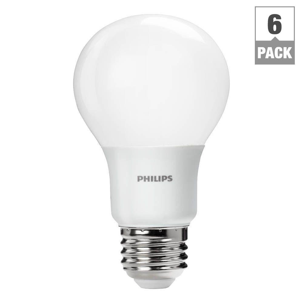 Philips 60w Equivalent Soft White A19 Led Light Bulb 6 Pack 455949 The Home Depot 7637