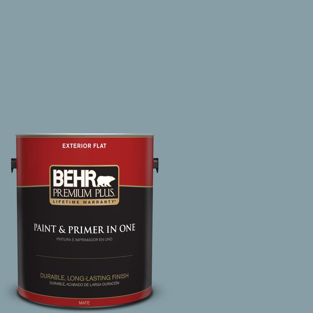 BEHR Premium Plus 1gal. BNC18 Aqua Gray Flat Exterior Paint440001
