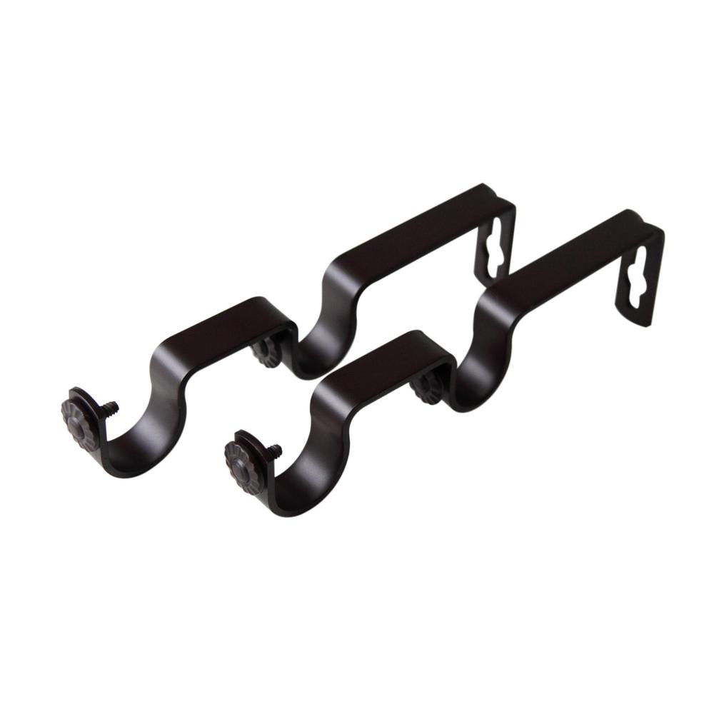 Rod Desyne 1 In Double Rod Wall Bracket In Mahogany 1917 16 The