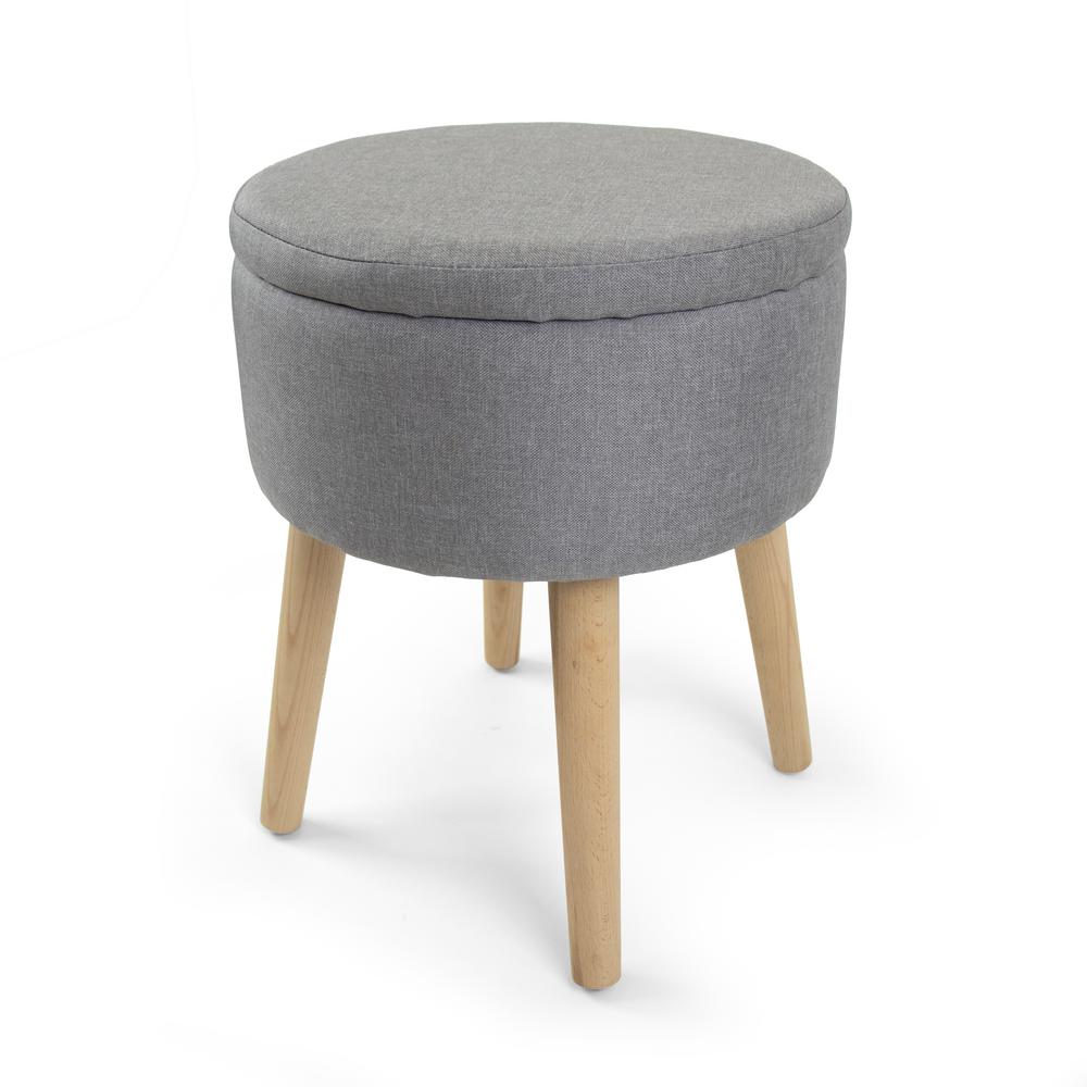 gray ottoman with tray