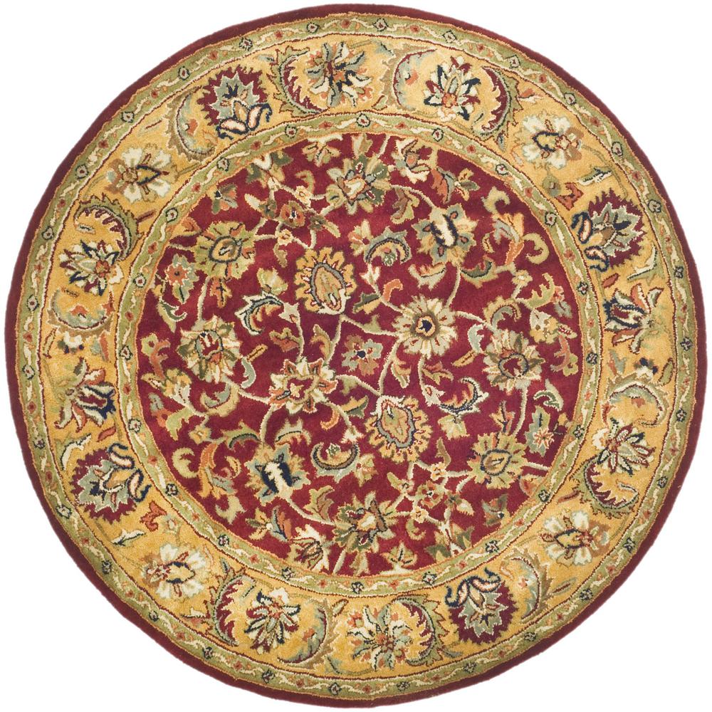 Safavieh Classic Red/Gold 8 ft. x 8 ft. Round Area Rug-CL758C-8R - The ...