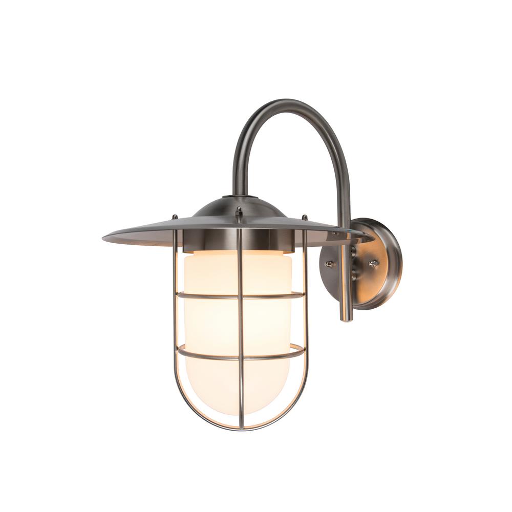 Water Resistant E26 Other Outdoor Wall Mounted Lighting Coastal Boston 1 Light Marine Grade 316 Stainless Steel Outdoor Wall Mount Lantern