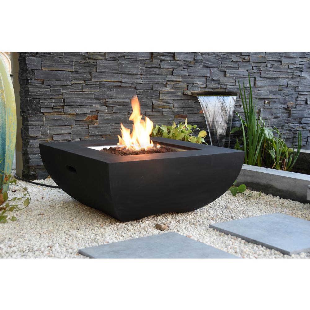 Modeno Aurora 34 In X 34 In Grey Square Concrete Propane Fire