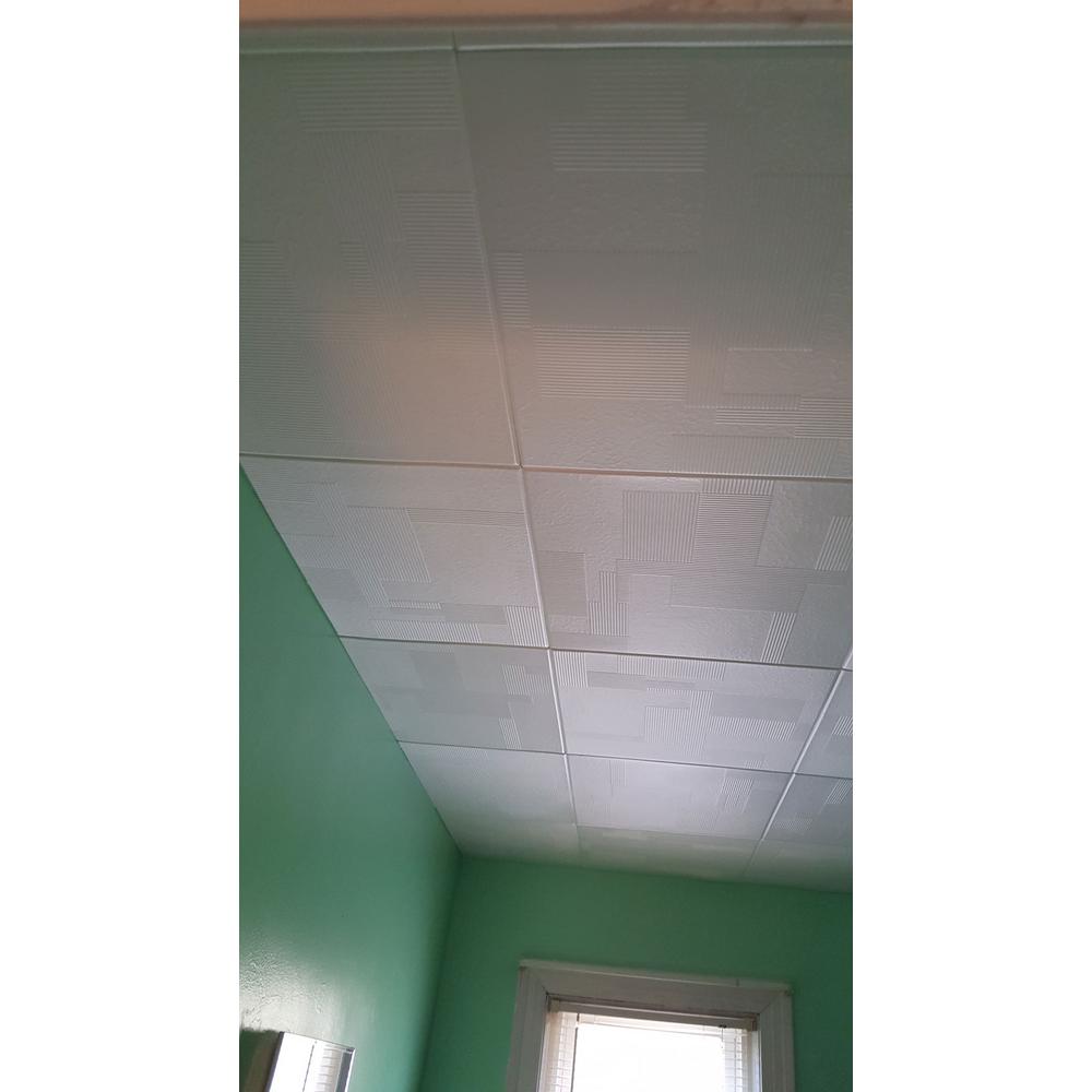 A La Maison Ceilings Vectors 1 6 Ft X 1 6 Ft Foam Glue Up Ceiling Tile In Plain White 21 6 Sq Ft Case