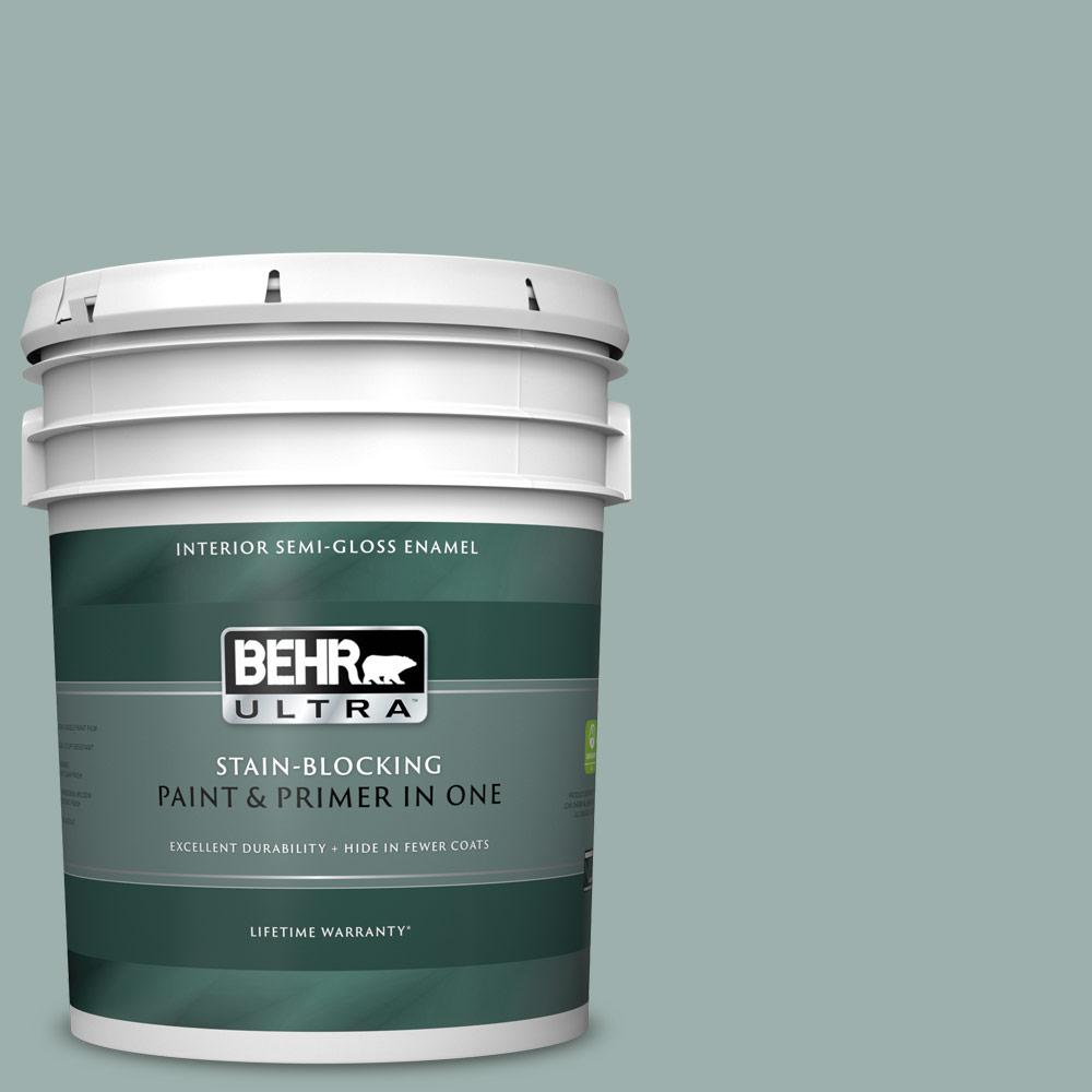 BEHR ULTRA 5 gal. #N430-3 Garden Vista Semi-Gloss Enamel Interior Paint