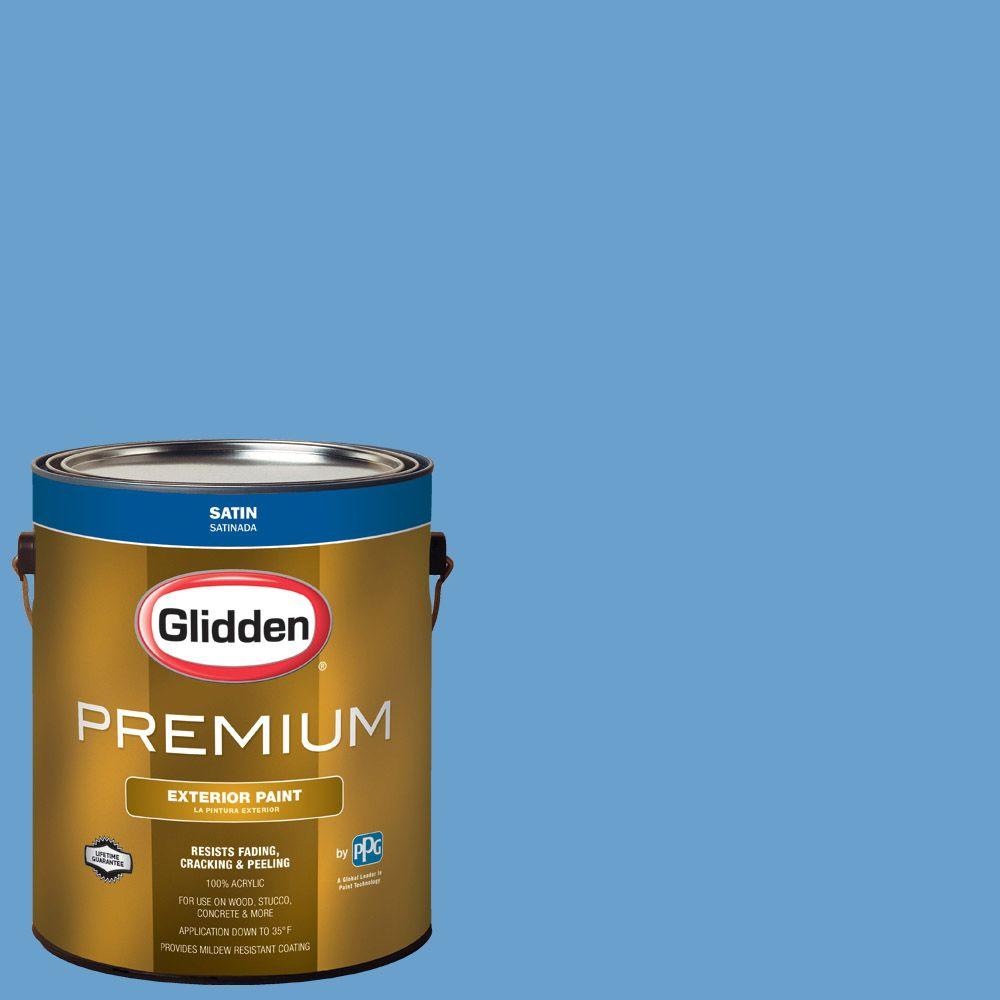 Glidden Premium 1 Gal Hdgv14u French Blue Room Satin Latex Hdgv14u French Blue Room Satin Latex Exterior Paint