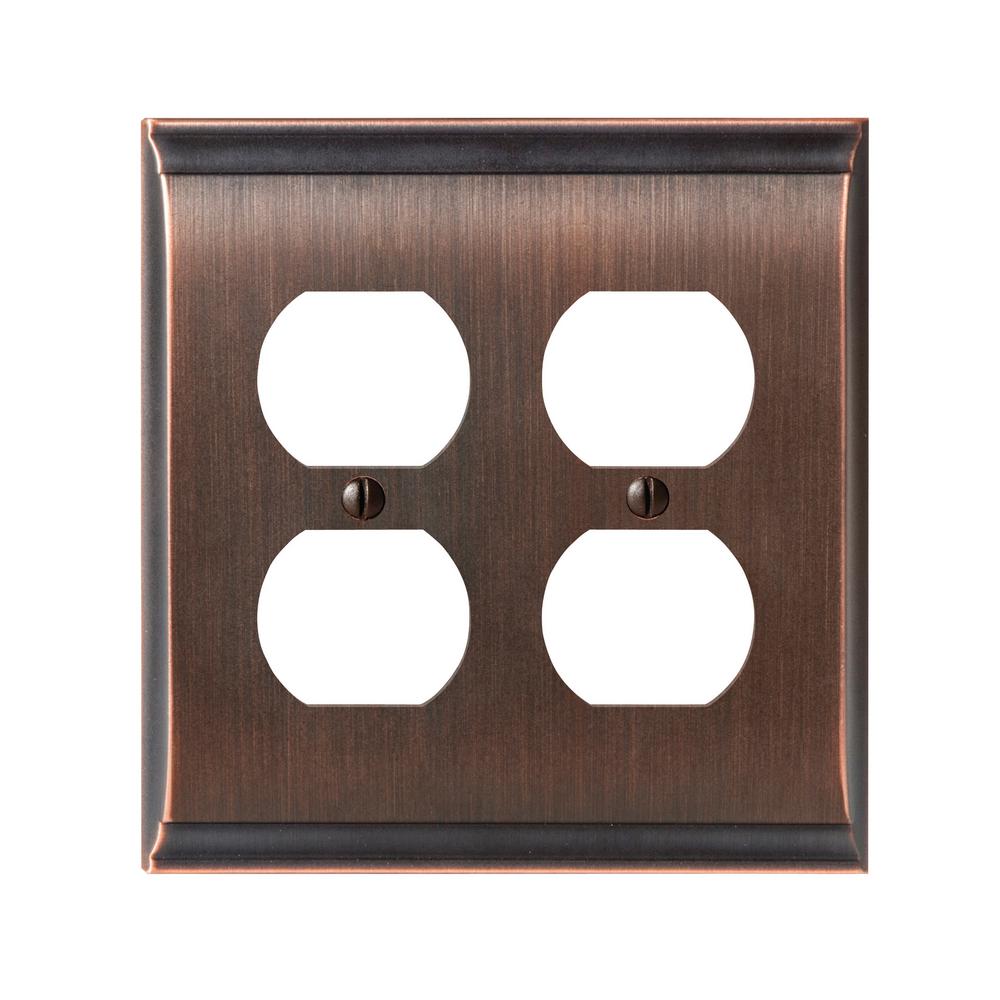 Amerock Candler 2Duplex Outlet Wall Plate, OilRubbed Bronze1906995