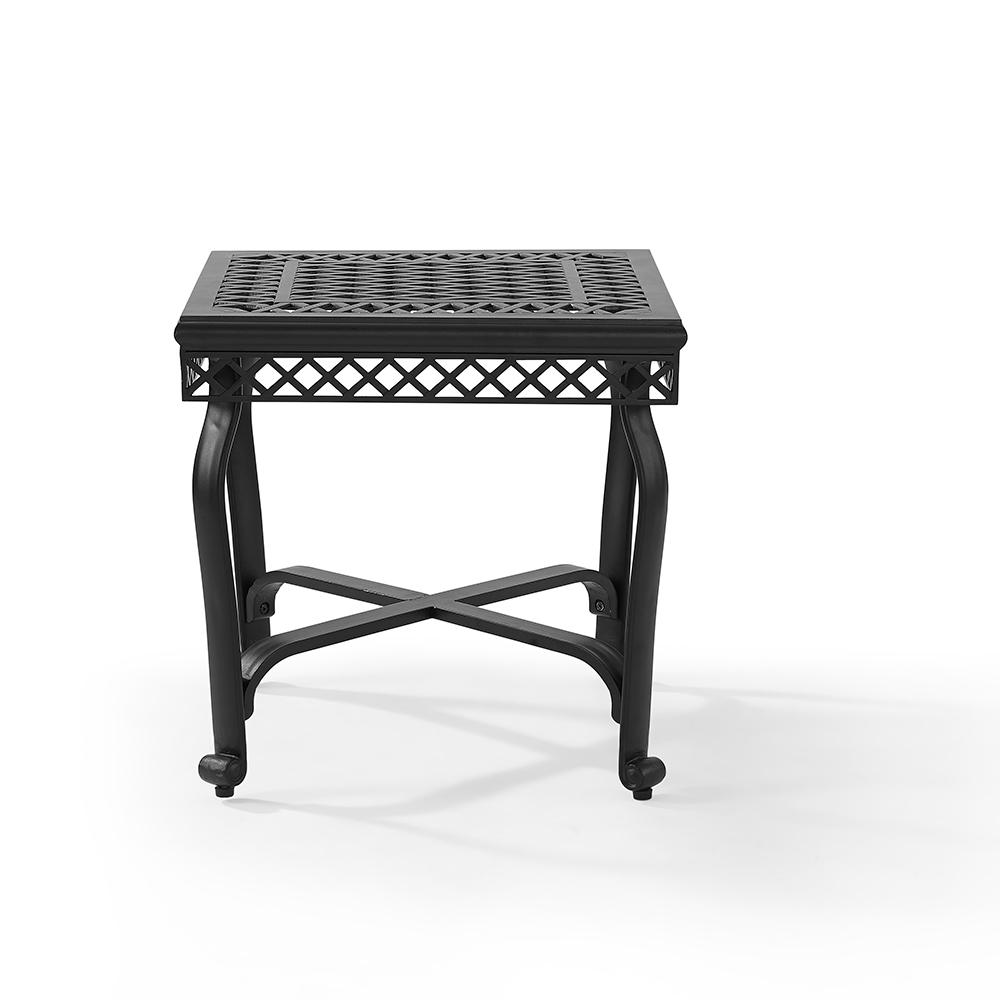 Crosley Portofino Cast Aluminum Outdoor Side Table-CO6204-BK - The Home