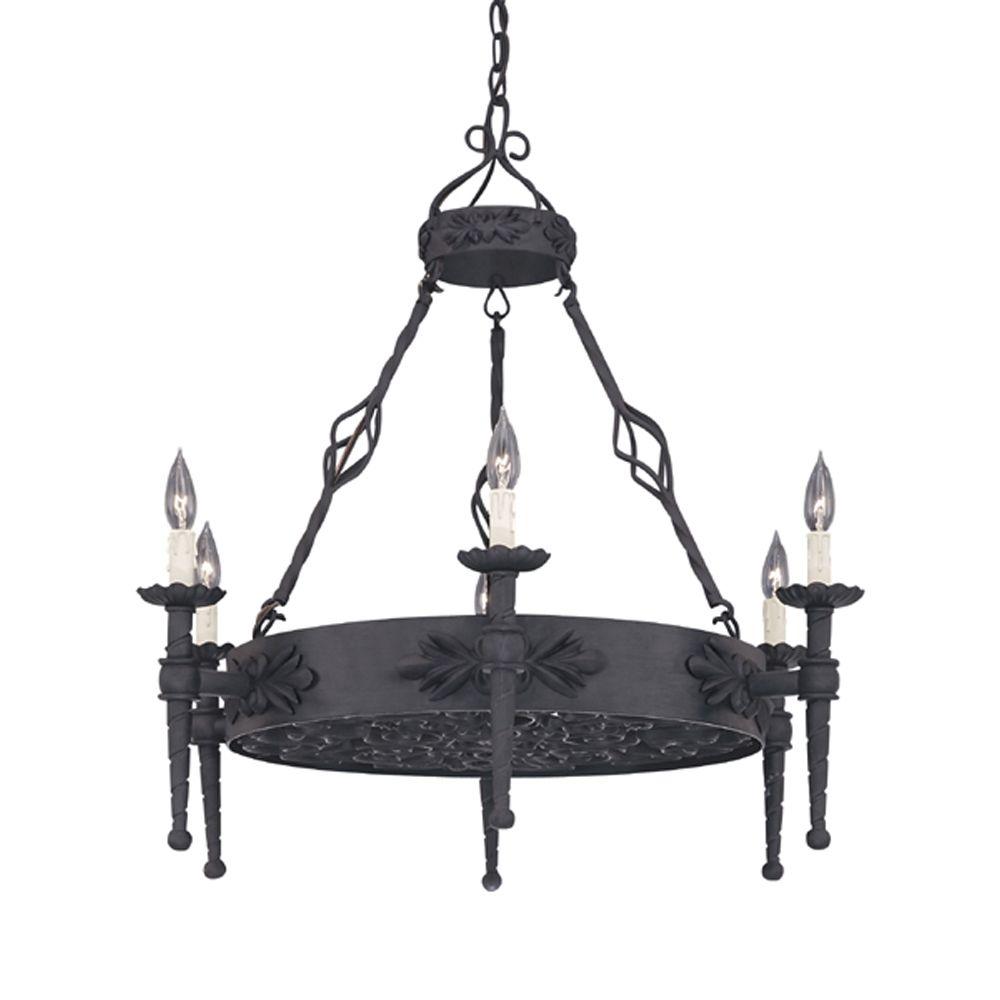 Designers Fountain Florence 6Light Natural Iron Hanging Chandelier