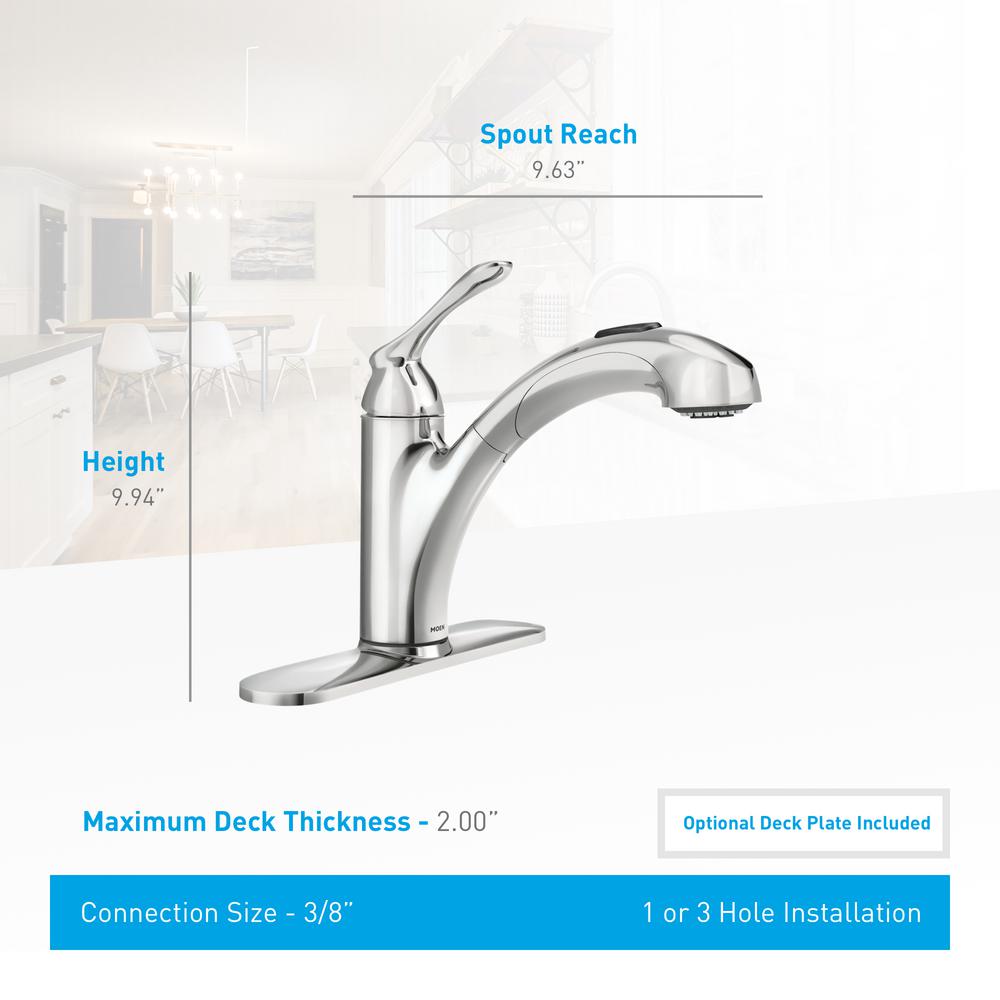 Moen Banbury Single Handle Pull Out Sprayer Kitchen Faucet With Power Clean In Spot Resist Stainless