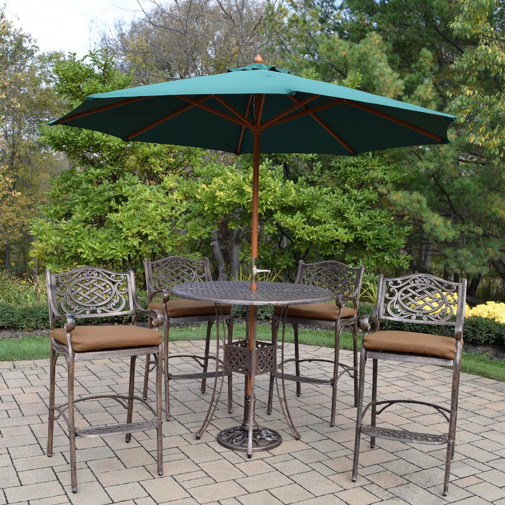 Elite Mississippi 7 Piece Aluminum Outdoor Bar Height Dining Set Aluminum Outdoor Bar Height Dining Set