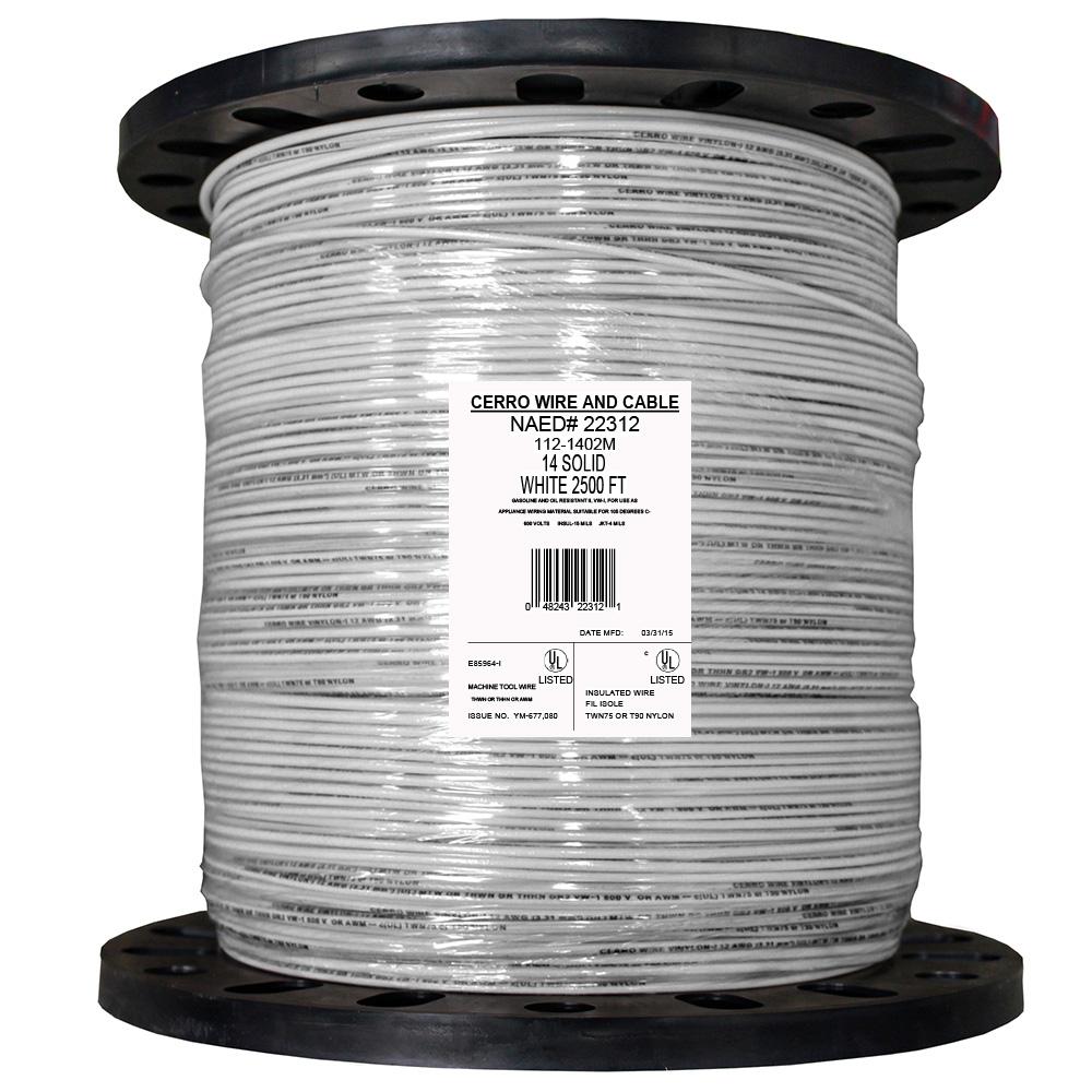 Southwire 1000 Ft. 12 White Solid CU CoilPAK SIMpull THHN Wire-58027504 ...