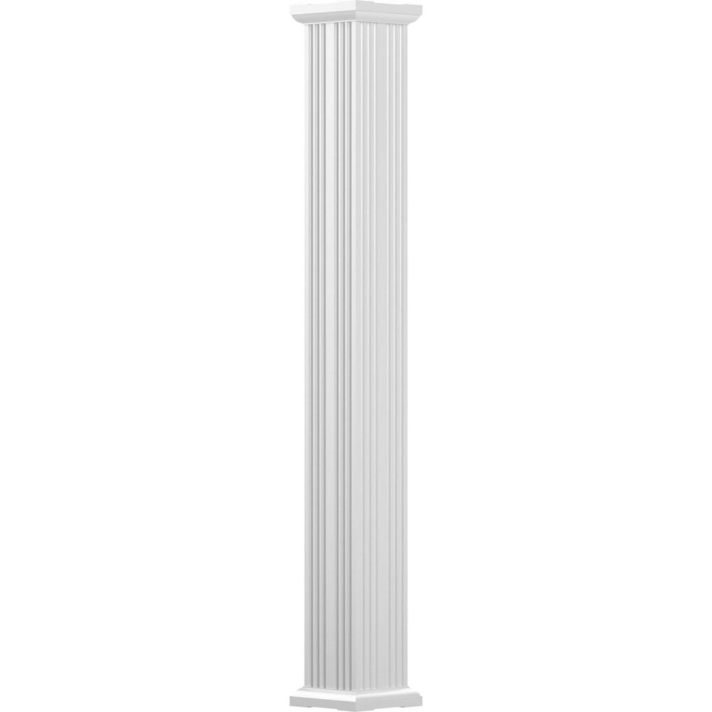 8 Ft X 6 In Aluminum Square Column With Cap And Base