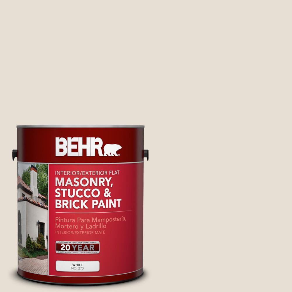 BEHR 1 gal. PPU711 Cotton Knit Flat Interior/Exterior Masonry, Stucco