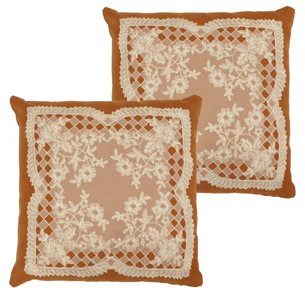 100/% Cotton Velvet Pillow Covers Shams Set of 2 Home Decor Cushion Rust