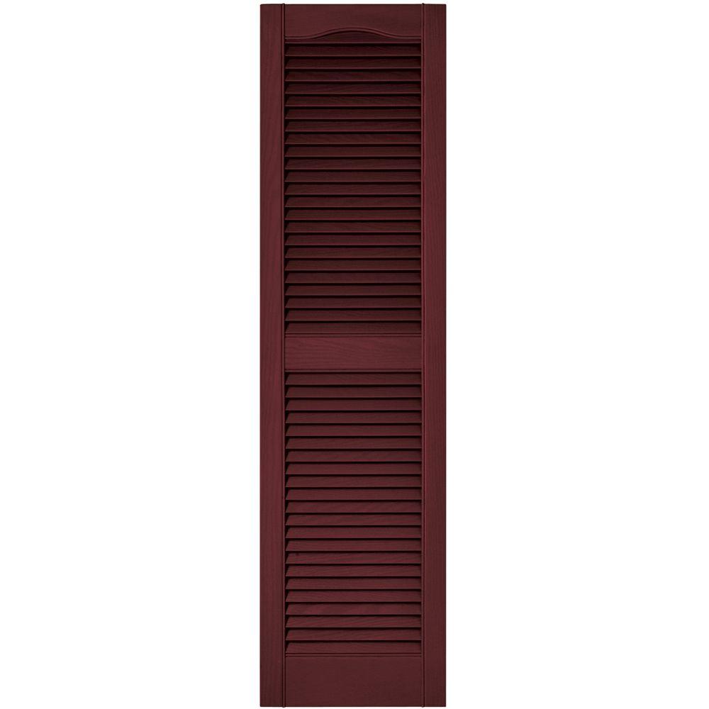 Builders Edge 14.5W in. Louvered Vinyl Shutters