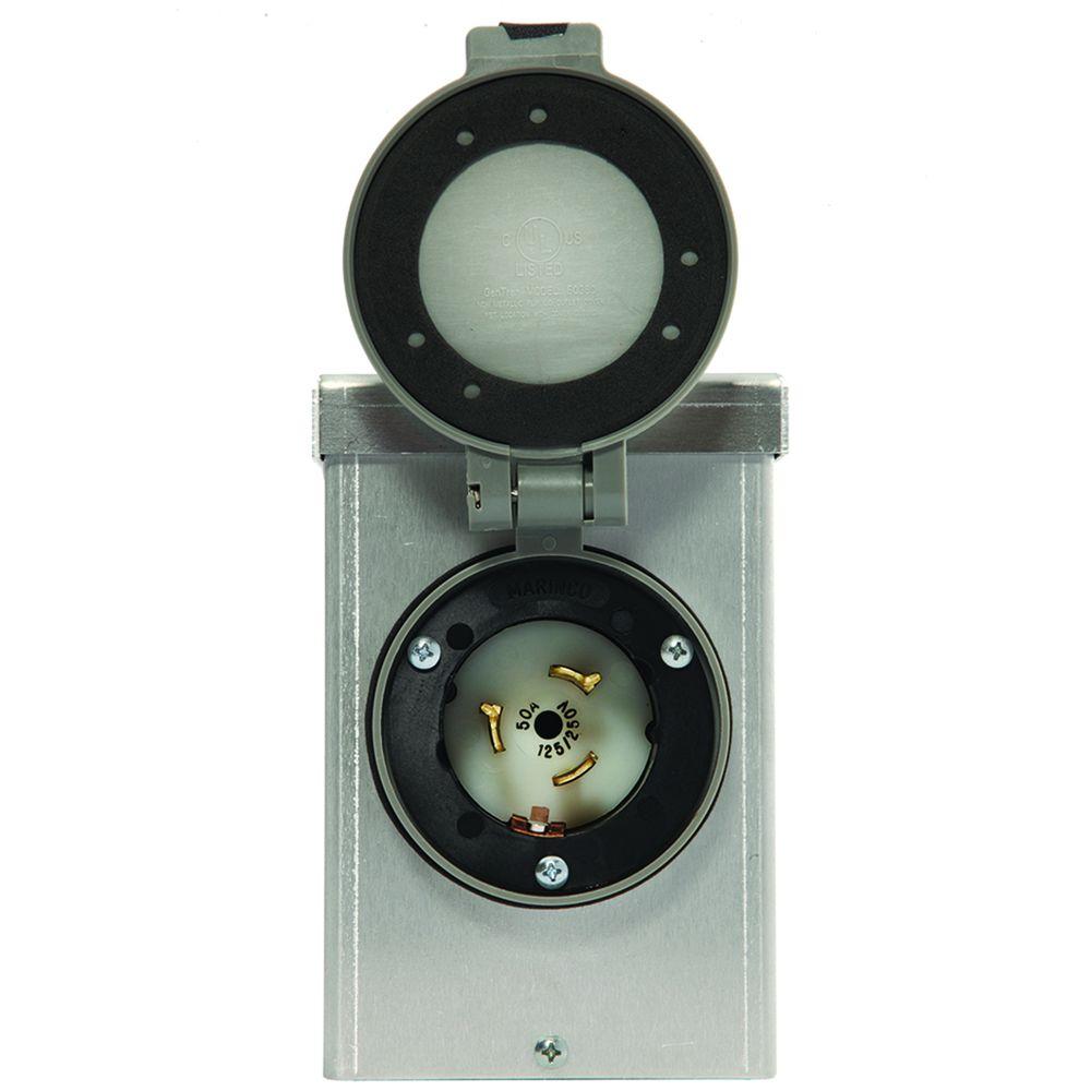 Generac 50Amp Aluminum Power Inlet Box6347 The Home Depot