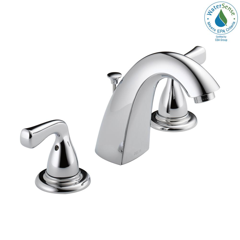 Delta Foundations 8 in. Widespread 2 Handle Bathroom Faucet in 