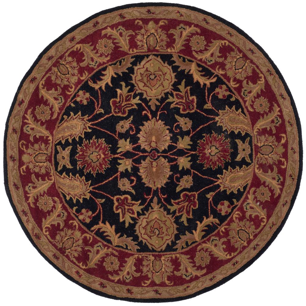 Safavieh Clic Black Burgundy 4 Ft X Round Area Rug