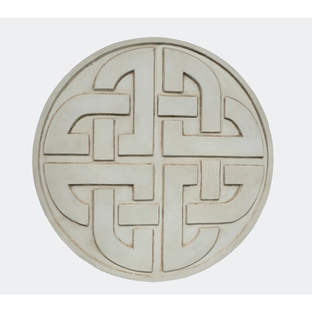 Round Stepping Stones Hardscapes The Home Depot 18 In D X 1 H Aged White Composite Celtic Stepping Stone