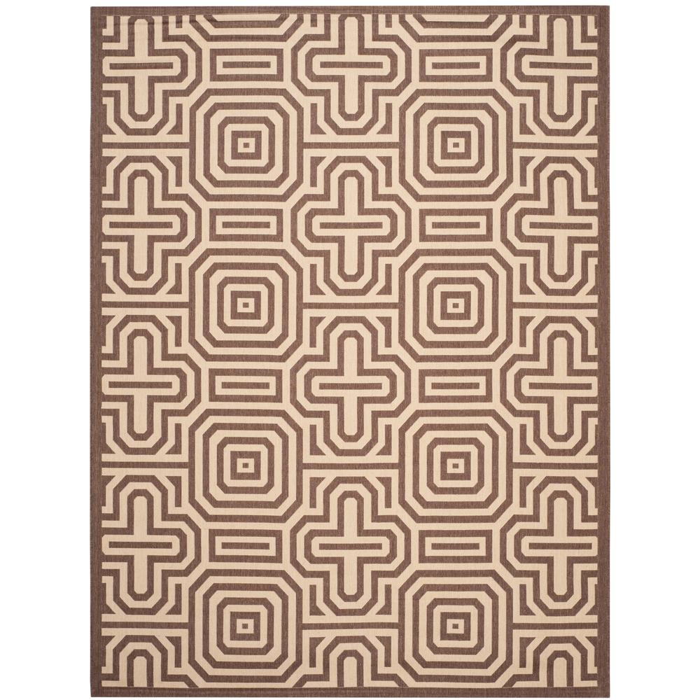 Safavieh Courtyard Chocolate/Natural 8 ft. x 11 ft. Indoor/Outdoor Area