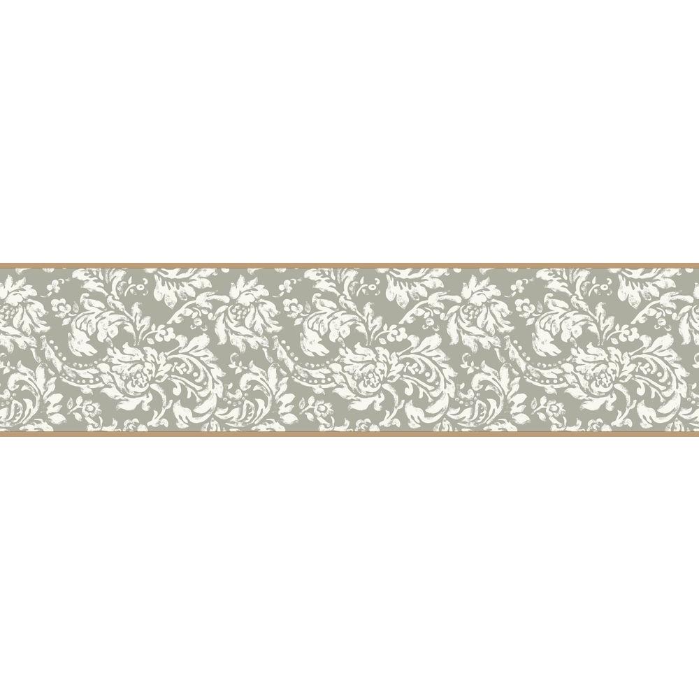 York Wallcoverings Bistro 750 Damask Wallpaper BorderKB8559B The