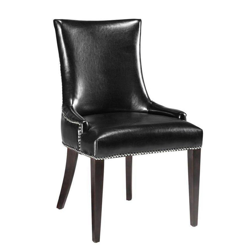 Home Decorators Collection Becca Black Leather Dining Chair (Set of 2 ...