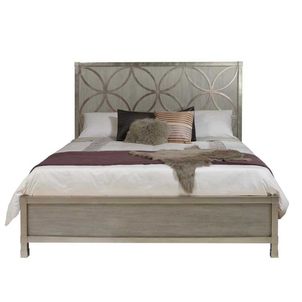 Home Meridian International Silverleaf Quatrefoil Gray Queen Bed Home Meridian International Silverleaf Quatrefoil Gray Queen Bed