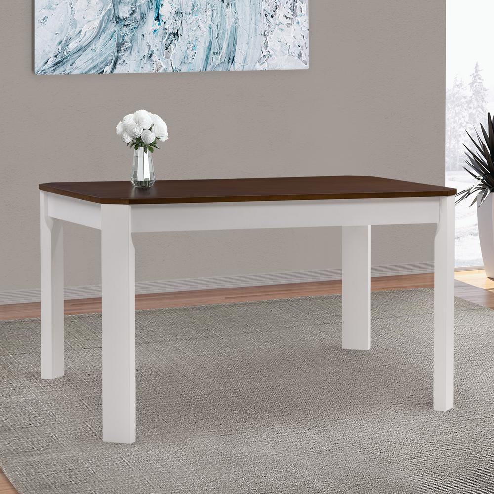 Corliving Memphis White And Brown Duotone Solid Hardwood Dining Corliving Memphis White And Brown Duotone Solid Hardwood Dining Table With Angled Corners