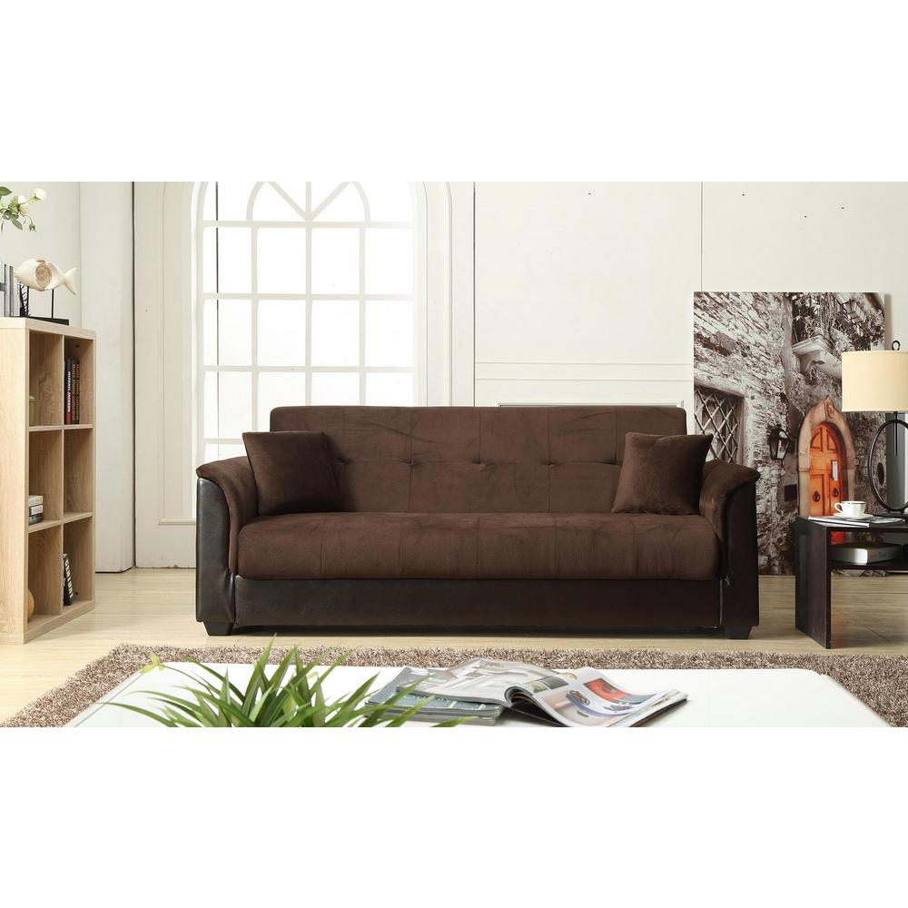 Champion Futon Chocolate Sofa Bed with Storage 72016 06CH   The 